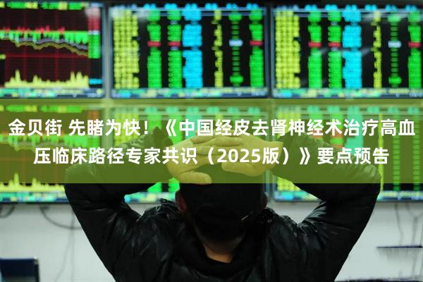 金贝街 先睹为快！《中国经皮去肾神经术治疗高血压临床路径专家共识（2025版）》要点预告